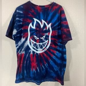 Spitfire Wheels Bighead Logo Blue Red Tie Dye Mens Size Medium T Shirt